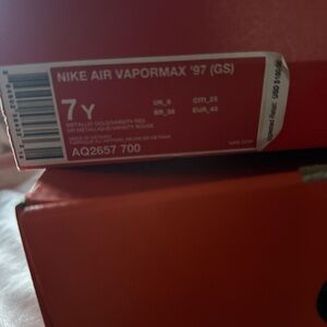 Nike Air Vapormax '97 GS in Metallic Gold and Red
